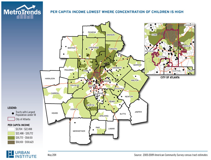 Per capita income lowest where child concentration high